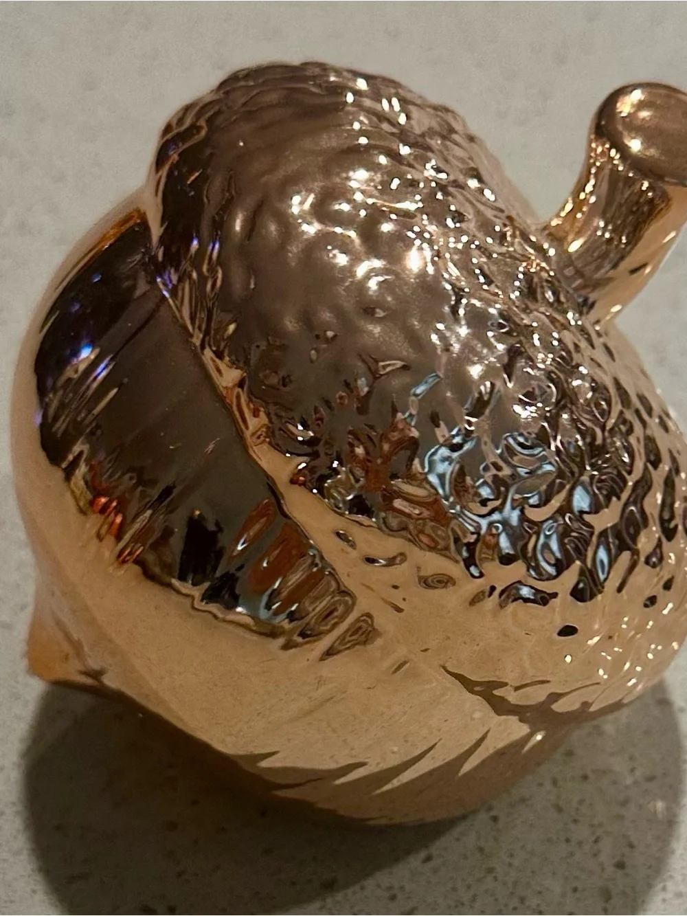 Decorative Metallic Acorn Accent - Rose Gold